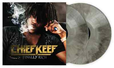 #ad CHIEF KEEF FINALLY RICH VINYL NEW EXCLUSIVE LIMITED SILVER W BLACK SWIRL LP $54.99