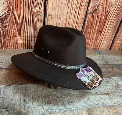 Men Women Faux Felt Western Cowboy Wide Indiana Hat Tejana Vaquera Rodeo Unisex $32.79