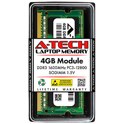 4GB PC3 12800S Clevo W248BZQ W251ESQ W251EUQ W253CZQ W253ENQ W310CZ T Memory RAM $14.99