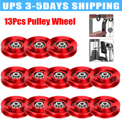 #ad 13PCS set 88mm Aluminium Alloy Bearing Cable Pulley Wheel Gym Equipment Parts $127.87