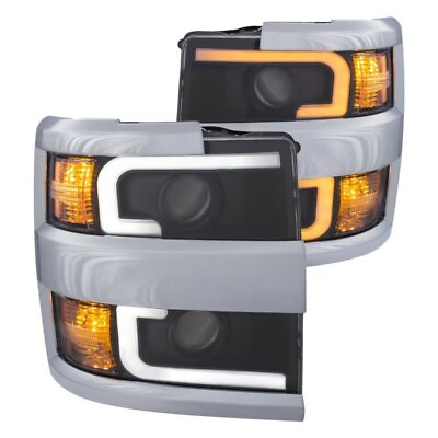 #ad ANZO Projector Headlights Black w Chrome Rim FITS 15 17 Chevrolet 111365 $791.00