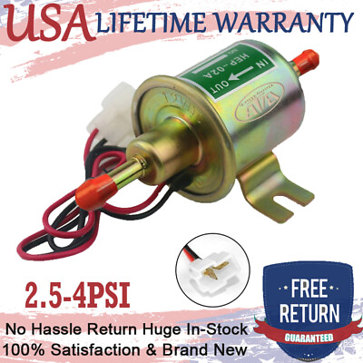 Universal Electric Inline Fuel Pump 12V Kit for Lawn Mowers Engine Gas 2.5 4 PSI #ad $15.59