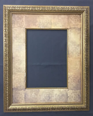 Gorgeous Vintage Heavy Ornate Gesso MDF Picture Frame 33” x 27” Gold Gilt Matted $49.99