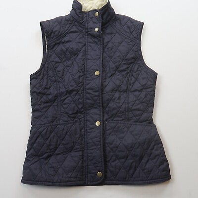 #ad Barbour Women#x27;s4 Summer Liddesdale Gilet Vest Size 4 Dark Blue Quilted $59.99
