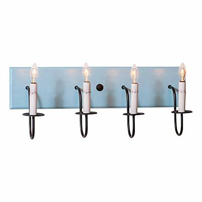 #ad Classic Sophisticated Medium Rustic Chic Wood Vanity 4 Arms Lights In Misty Blue $287.95