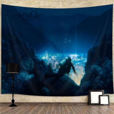 #ad Fantasy Ocean City Atlantis Extra Large Tapestry Wall Hanging Background Game $13.36