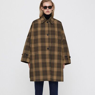 #ad Toteme Women Vintage Loose plaid Detachable Cotton padded Two wear $185.73
