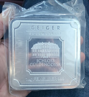 #ad 1kg Silver 999.9 Geiger Edelmetalle Silver Square Bar AU $2699.00