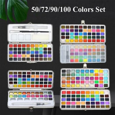 #ad 50 72 90 100 Colors Watercolor Pigment Oil Painting Kit School AU $29.99