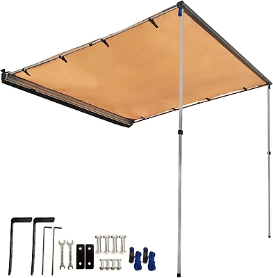 Portable Pull Out Car Camper Awning Camping with Metal Joints 4.9X6.5Ft Waterpr $209.99