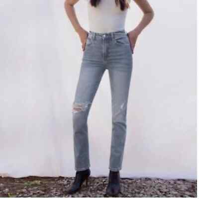 #ad Reformation Womens Palermo Destroyed Slim Straight Leg Jeans Sz 25 $45.00