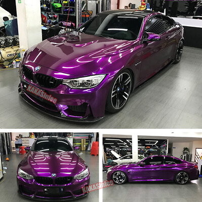 #ad 50FT Full Car Wrap Pearl Gloss Sparkle Satin Chrome Vinyl Sticker PVC Purple US $321.89