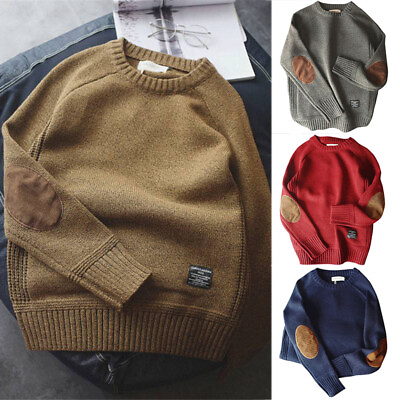 #ad Casual Loose Thick Oversize O Neck Men Pullover Sweater Autumn Fashion Knitted $29.37
