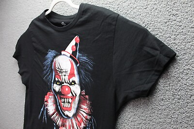 #ad Celebrate Halloween Mens T Shirt Large Black White Killer Clown SHIPS TODAY $9 $8.85