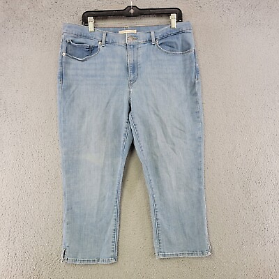 #ad Levis Jeans Womens 16 Blue Capri Stretch Light Wash Denim Classic Casual $11.98