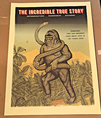 #ad Sideshow poster Ape snake Signed Numbered screen print Not King Kong Circus $199.99