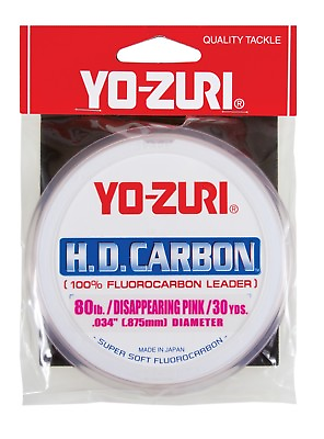 #ad Yo Zuri HD Carbon Disappearing Pink 30 Yards Fluorocarbon Leader Assorted Weight $14.48