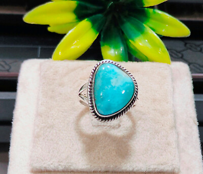 #ad Larimar Unique ring Silver Jewelry handmade Ring Size 7.25 A1056 $17.20