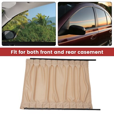 Stock Practical Car Curtains Beige Anti UV Set Sunshade VIP style 2Pcs $24.07