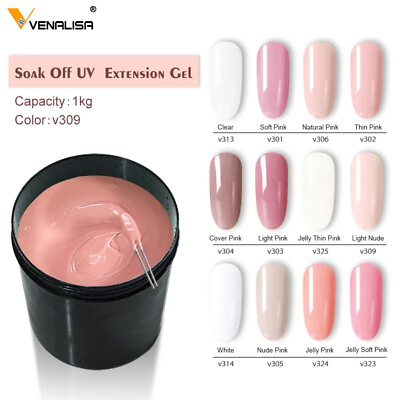 Venalisa Soak Off UV Extension Gel Salon 1l Bulk Nail Art Supply LED Polish 1kg $175.50
