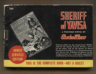 SHERIFF OF YAVISA Western Charles H. Snow Armed Services Edition 784 $14.95