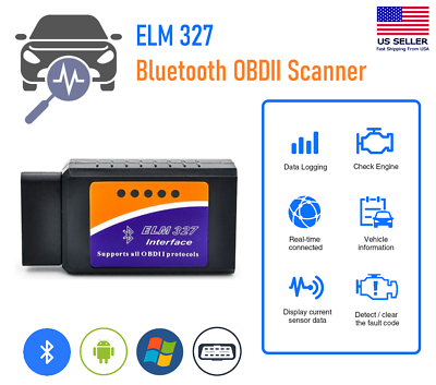 #ad Bluetooth OBD2 OBDII Car Diagnostic Scanner Auto Fault Code Reader Tool ELM327 $9.44
