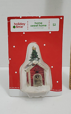 Holiday Time HOME SWEET HOME Christmas Village Dog House Accessory New Mini $11.99