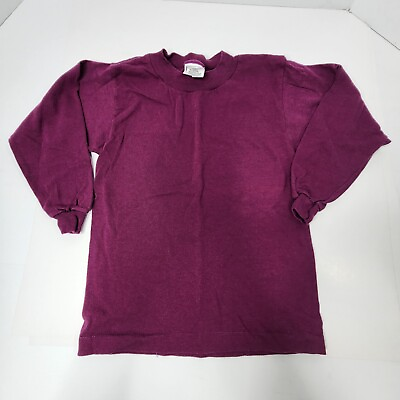 #ad Vintage Bugle Boy Kids Youth Long Sleeve T Shirt Size Large Purple Single Stich $15.55