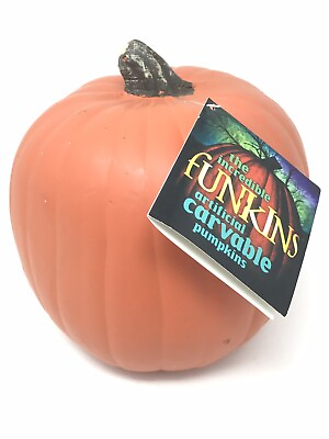 #ad ARTIFICIAL CARVABLE PUMPKIN BY FUN KINS NEW HAND PAINTED LOW DENSITY FOAM 10in $55.00