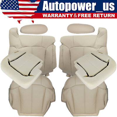 #ad For 2000 2001 2002 Chevy Tahoe Front Leather Seat Cover Foam Cushion Light Tan $89.19