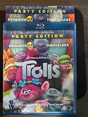#ad Trolls: Party Edition Exclusive Packaging Blu rayDVDDigital w Dust Jacket $3.07