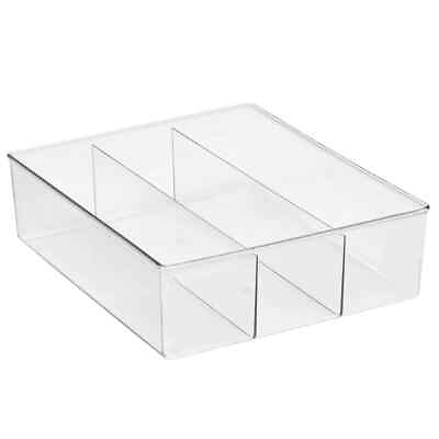 mDesign Plastic 3 Compartment Divided Drawer and Closet Storage Bin $17.99