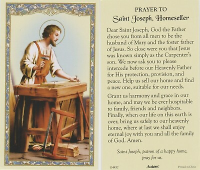 #ad Prayer to Saint Joseph Home seller Prayer Card St. Joseph the Worker $2.85