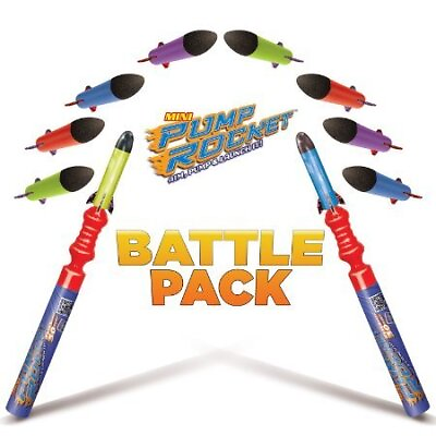 #ad Hand Held Pump Rocket Combo Battle Pack Flying Foam Rockets for Outdoor Play ... $36.09