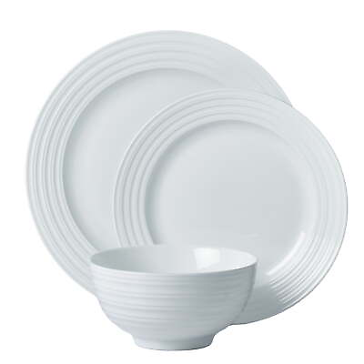 #ad 12 Piece Porcelain Round Shaped Dinnerware Set $28.87