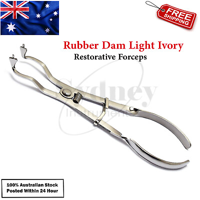 #ad Rubber Dam Ivory Light weight Restorative Forceps Placement Endodontic Lab Tool AU $26.59