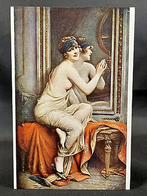 #ad #ad French Artist F. Martin Kavel La coquette surprise Nude Posing Mirror 1900 $17.49