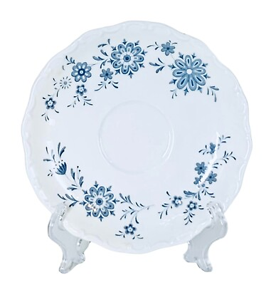 #ad Seltmann Weiden Germany CHRISTINA BAVARIAN BLUE Porcelain Scalloped Saucer NEW $6.74