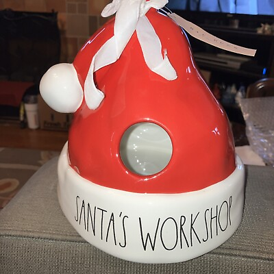 #ad Rae Dunn Christmas Collection quot;Santas Workshopquot; Santa Hat Birdhouse NWT $22.50