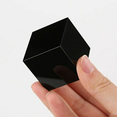 #ad 1pc 4*4cm Natural Crystal Black Obsidian Quartz Cube Reiki Healing Crystal $19.54