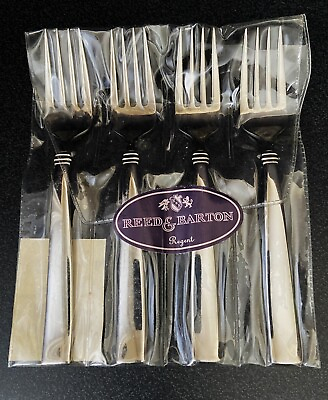4 New in Pouch Reed amp; Barton Regent Pattern 18 10 Stainless Salad Forks #ad C $39.99