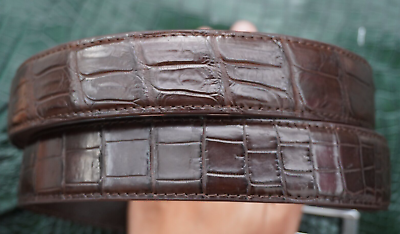 #ad Brown Genuine Alligator Crocodile Belly Leather Skin Men#x27;s Belt #J8 $54.40