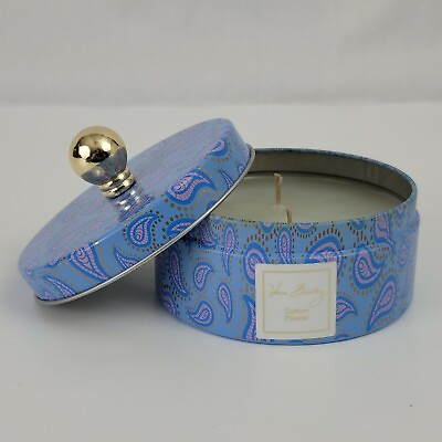 #ad Vera Bradley 5 oz. quot;Cotton Flowerquot; Scented Candle In Blue Tin Two Wicks $23.95