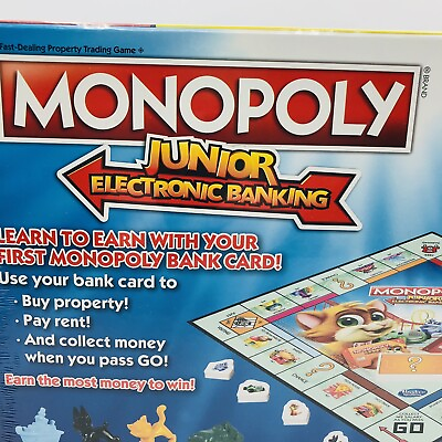 #ad NEW Sealed Hasbro Monopoly Junior Electronic Banking Board Game Ages 5 $14.99