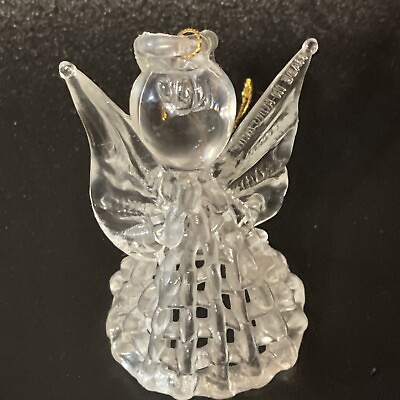 #ad Vintage Clear Plastic Angel Christmas Ornament Made in Taiwan $4.62