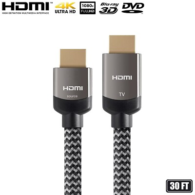 #ad 30FT Active HDMI Cable 4K 60Hz 1080p 3D 18Gbps 22 TV DVD XBOX PS4 In Wall CL3 $86.55