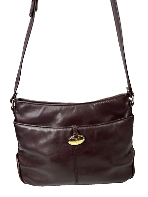 #ad VTG Etienne Aigner purse Womens burgundy Leather Crossbody shoulder bag Zip Logo $19.99