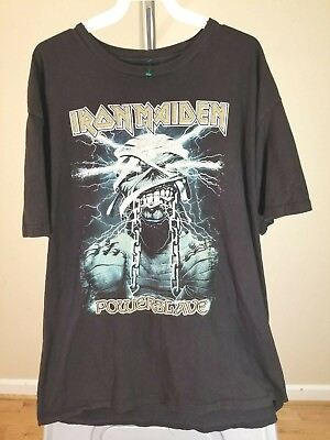 #ad Iron Maiden Vintage Black Iron Maiden Powerslave 2XL T Shirt $29.99