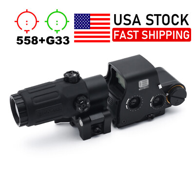 #ad 558G33 Magnifier QD Side EXPS3 2 Holographic Red Green Dot Sight Reflex Replica $94.50