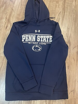 #ad Penn State Nittany Lions Mens Hooded Sweatshirt Size S Blue Under Armour Hoodie $19.99